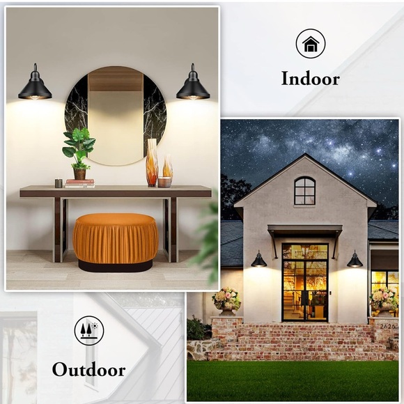 Brightever Gooseneck Light Fixtures Farmhouse Black Wall Sconce Set of 2 New - Picture 5 of 13